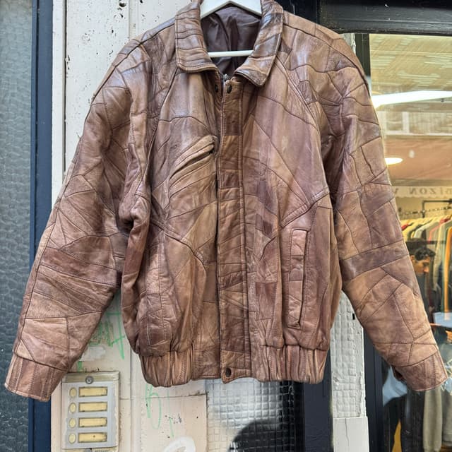 Vintage Bomber Deri Ceket L