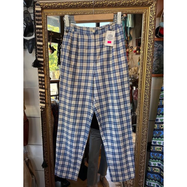 90's Lacoste Blue Picnic Plaid Pants