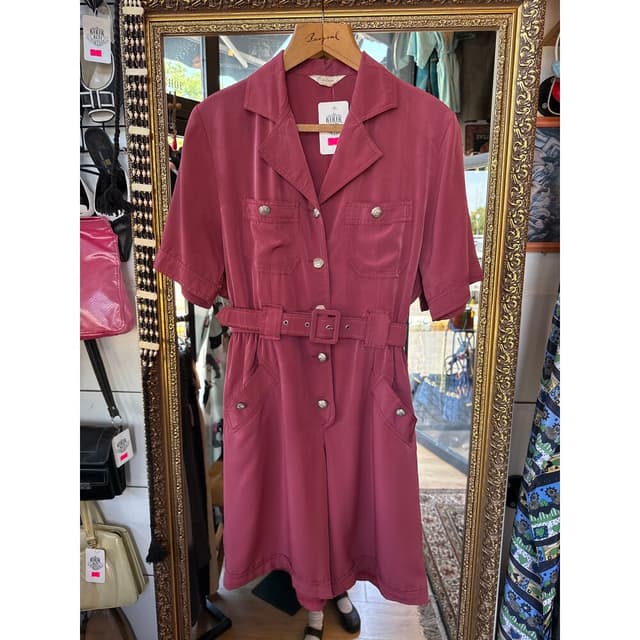 Dusty Rose Short Overalls