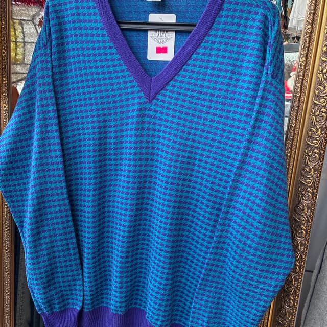 90's Electric Blue & Purple Knit