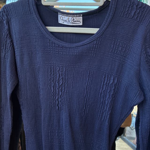 80’s Chara de Charme Textured Knit Bodysuit — Paris