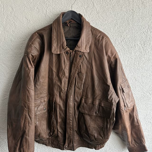 Vintage Bomber Deri Ceket