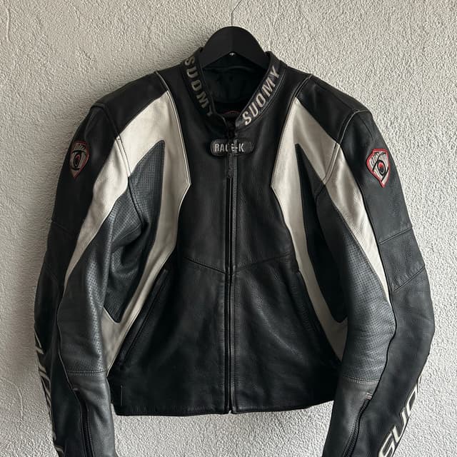 Vintage Suomy Korumalı Deri Ceket